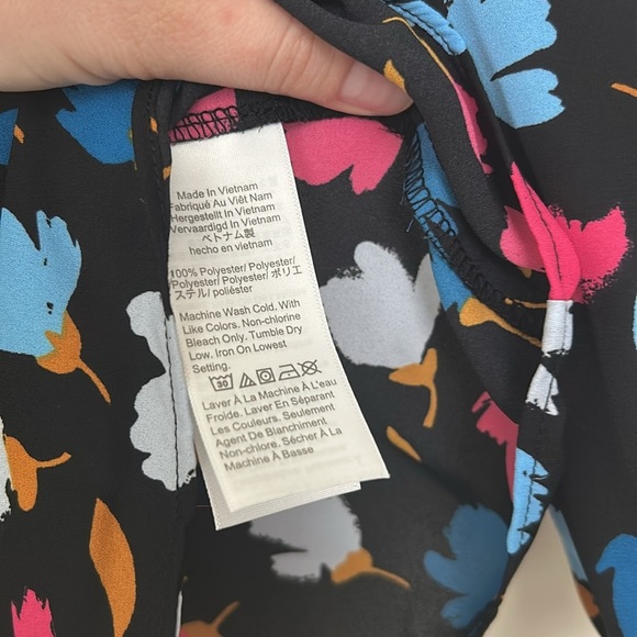 J Crew Factory Printed Ruffle Long Sleeve Blouse - Picture 4 of 6